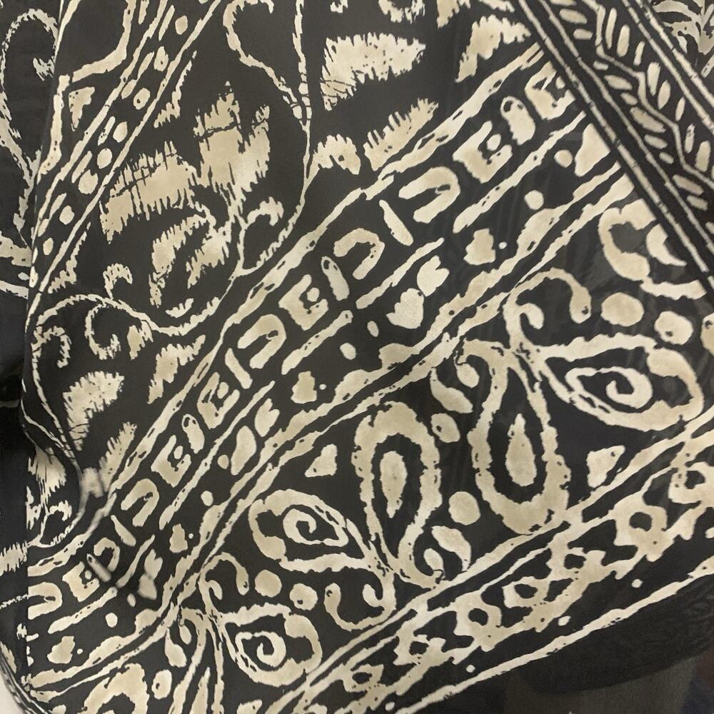 Coldwater Creek Open Front Shawl Kimono Sleeve Sheer Floral Border Print Wrap XL - Picture 4 of 5